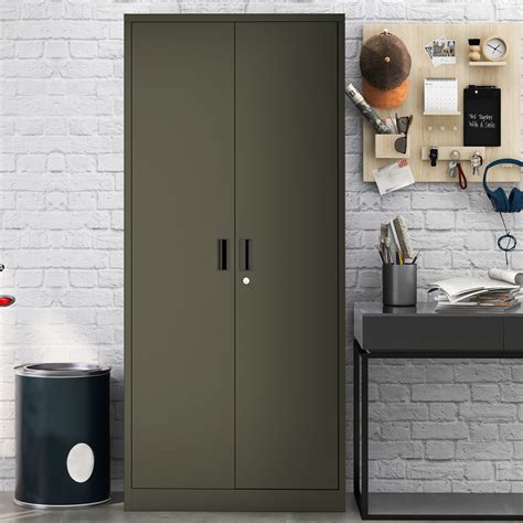 steel storage cabinet half shelves|metal cabinets with doors and shelves.